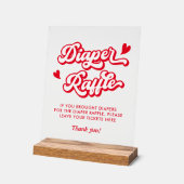 バレンタイン赤ちゃんシャワーおむつラッフル アクリルサイン (傾斜)