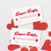 バレンタイン赤ちゃんシャワーおむつラッフル エンクロージャーカード