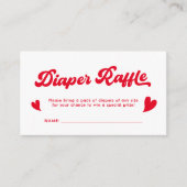バレンタイン赤ちゃんシャワーおむつラッフル エンクロージャーカード (正面)