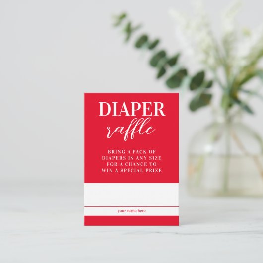 バレンタイン赤ちゃんシャワーおむつラッフル エンクロージャーカード (スタンド正面)