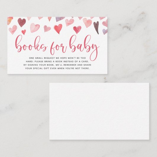 バレンタイン赤ちゃんシャワーブックベビー挿入カード プレイスカード (正面/裏面)