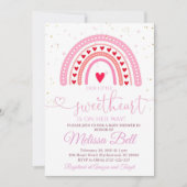 バレンタイン赤ちゃんシャワー招待状は、彼女の道にある 招待状 (正面)