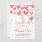 バレンタイン赤ちゃんシャワー招待状は、彼女の道にある 招待状 (正面)
