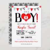 バレンタイン赤ちゃんシャワー招待状男の子 招待状 (正面/裏面)