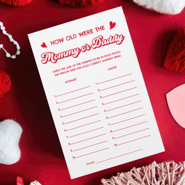 バレンタイン赤ちゃんシャワー推定年齢ママのパパのゲーム (クリエイターアップロード済み)