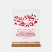 バレンタイン赤ちゃんシャワー深夜おむつゲーム アクリルサイン (正面)