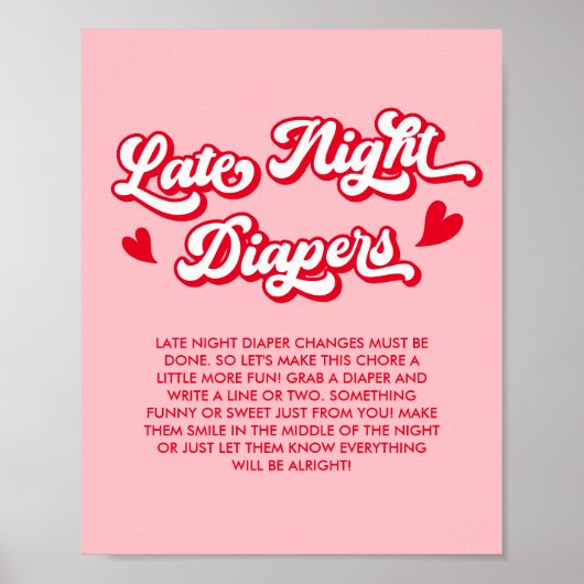 バレンタイン赤ちゃんシャワー深夜おむつゲーム ポスター (正面)