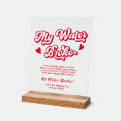 バレンタイン赤ちゃんシャワー私の水がゲームを破った アクリルサイン (傾斜)