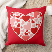 バレンタイン赤とピンクのハートのハート クッション (ブランケット)