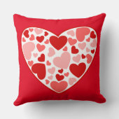 バレンタイン赤とピンクのハートのハート クッション (裏面)
