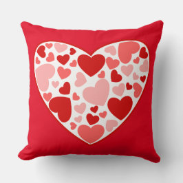 バレンタイン赤とピンクのハートのハート クッション