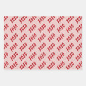 バレンタイン赤とピンクのXOXO愛パターン ラッピングペーパーシート (正面)