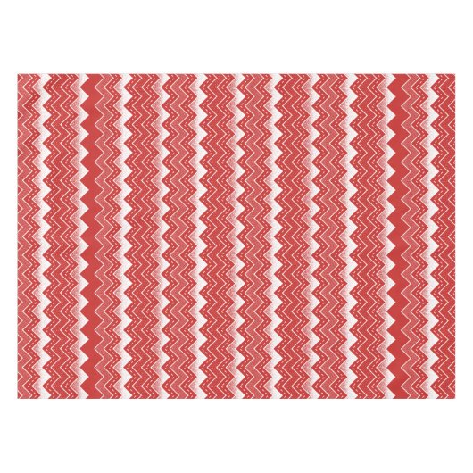 バレンタイン赤と白のシェブロン模様 テーブルクロス (正面(横))