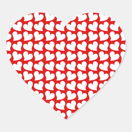 バレンタイン赤と白ハートバレンタイン ハートシール (正面)