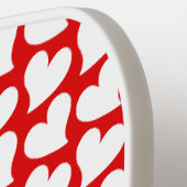 バレンタイン赤と白ハートバレンタイン ピックルボールラケット (左詳細)