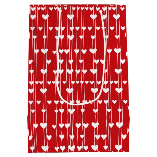 バレンタイン赤白ラブミニマリス ミディアムペーパーバッグ (裏面)