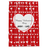 バレンタイン赤白ラブミニマリス ミディアムペーパーバッグ (正面)