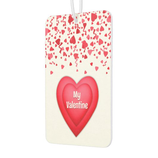 バレンタイン赤紙吹雪ハート パーソナライズされた カーエアーフレッシュナー (左)