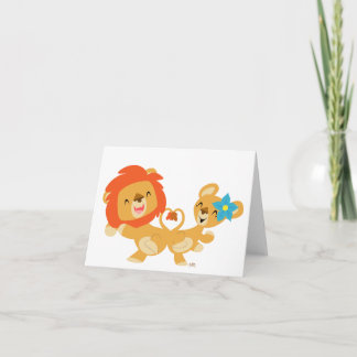 バレンタイン踊りライオンカップルnotecard シーズンカード