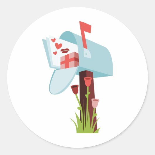 バレンタイン郵便受け ラウンドシール