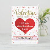 バレンタイン金ゴールドレッドミニセッション写真 招待状 (スタンド正面)