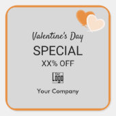 バレンタイン限定のマーケティング資料 スクエアシール (正面)