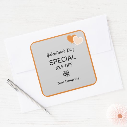 バレンタイン限定のマーケティング資料 スクエアシール (封筒)