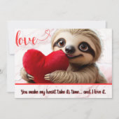 バレンタイン限定の癒し系スローガーのハート 時間をかけて かわいい シーズンカード (正面)