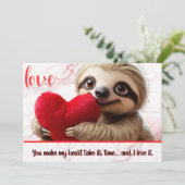 バレンタイン限定の癒し系スローガーのハート 時間をかけて かわいい シーズンカード (スタンド正面)