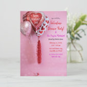 バレンタイン風船 ディナーパーティ イベントや誕生日 招待状 (スタンド正面)