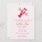 バレンタイン飛行機のベビーシャワー招待状 招待状 (正面)