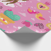 バレンタイン黒チェラブアフリカのエンジェル・アロー ラッピングペーパー (角)