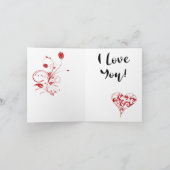 バレンタイン1ハート、バレンタインデー、AI生成、 サンキューカード (内部)