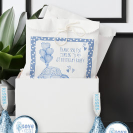 バレンタイン1thバースデーブルーバルーンと車 フェイバーバッグ