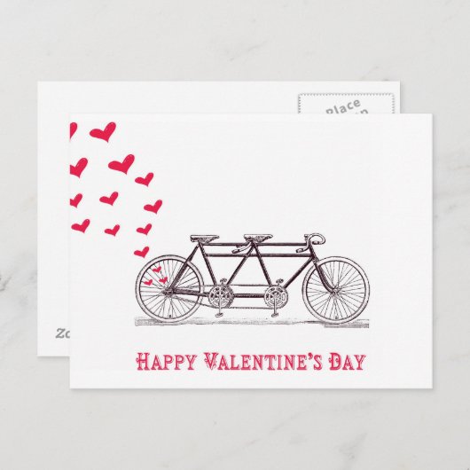 バレンタイン2日はがき用の自転車 シーズンポストカード (正面/裏面)
