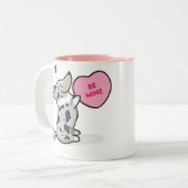 バレンタイン2015年-カーディガンのコーギー-青いMerle ツートーンマグカップ (正面左)