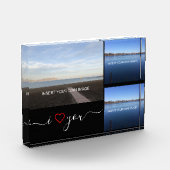 バレンタイン3枚の写真が大好パーソナライズされたき フォトブロック (左)