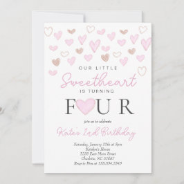 バレンタイン4回目の誕生日の招待状 招待状