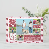 バレンタイン5フォトコラージュワインウォーター色のハート シーズンカード (スタンド正面)