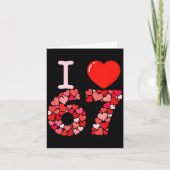 バレンタイン67ハート - 面白いミーム数字67 カード (正面)