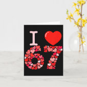 バレンタイン67ハート - 面白いミーム数字67 カード (黄色い花)