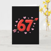 バレンタイン67 ミーム 可愛い 67 ハートと花の価値 カード (黄色い花)