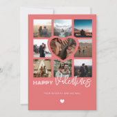 バレンタイン9枚写真コラージュ カップル ファミリー シーズンカード (正面)