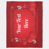 バレンタイン(あなたの文字を加えて下さい) フリースブランケット (正面)