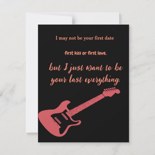 バレンタイン あなたは最高のロック 赤いギター キッズ バレンタインデー ノートカード (裏面)