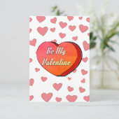 バレンタイン かわいい ハート キャンディ イラスト カード (スタンド正面)