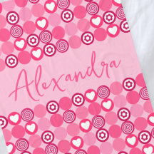バレンタイン かわいい ピンク ハートと花柄 ネーム