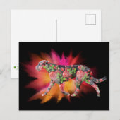 バレンタイン・アイリッシュ・ウルフハウンドの色のスプラッシュ ポストカード (正面/裏面)