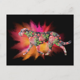 バレンタイン・アイリッシュ・ウルフハウンドの色のスプラッシュ ポストカード