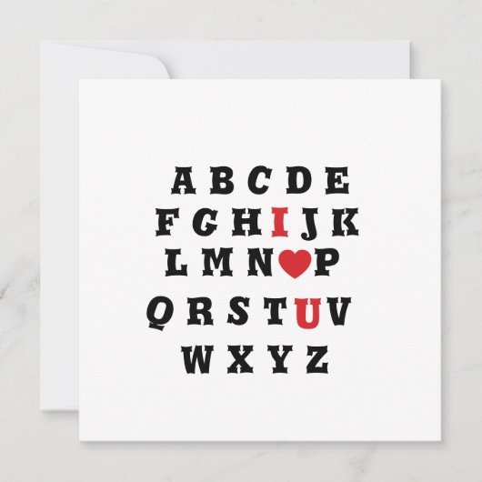 バレンタイン アルファベット I ラブ ユー シーズンカード (正面)